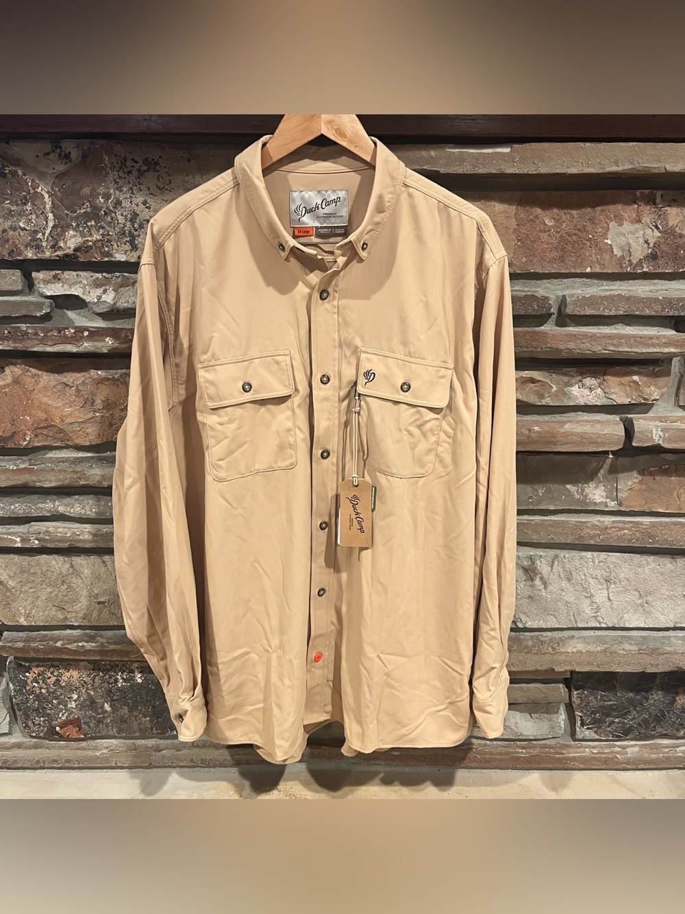 Duck Camp Midweight Signature Hunting Long-Sleeve Button Shirt in Lark Khaki
